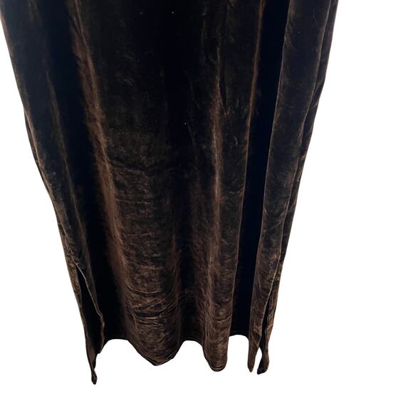J.D. Stone Vintage Brown Velour Maxi Dress Sleeveless Size 10 Y2K Friends - Picture 3 of 7